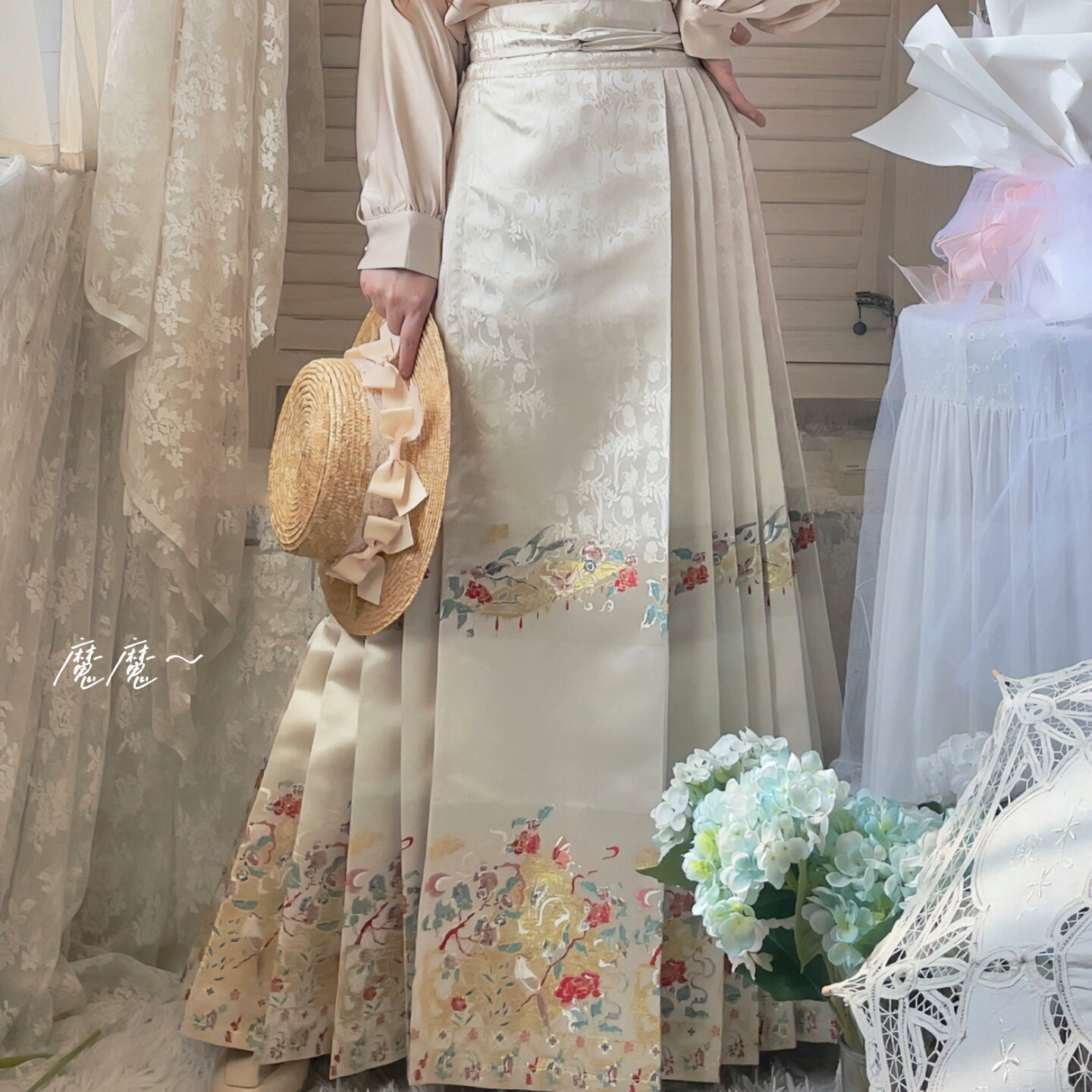 009直播链接汉服马面裙飞机袖中国风 默认微瑕No退No换介意勿拍