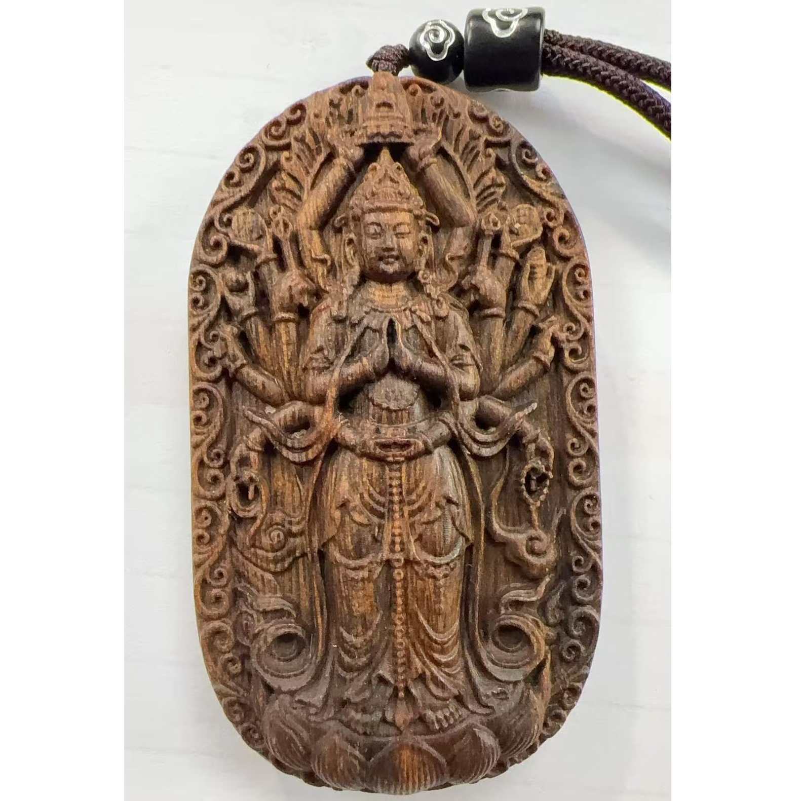 J95沉香【文莱黑奇楠树心奇韵吊牌-千手】27.7g-NJ112800601136-6