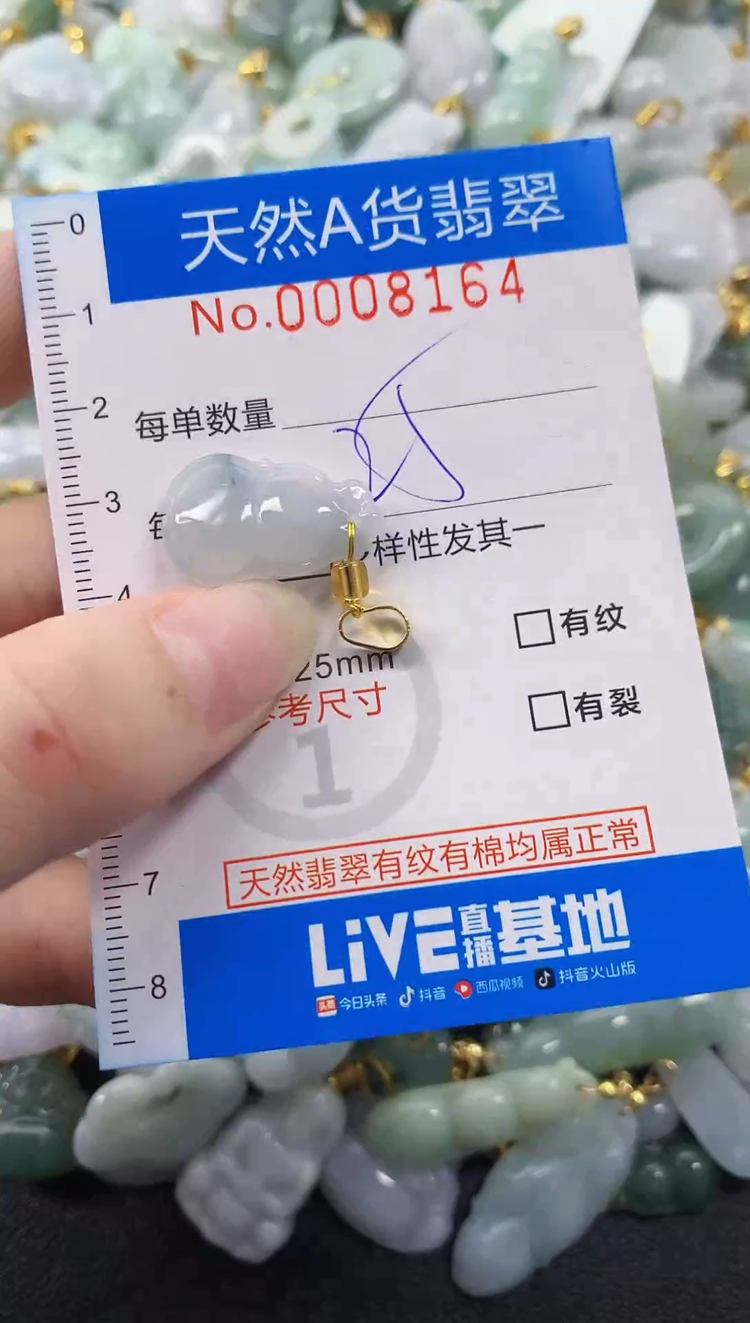 颈饰未镶嵌翡翠净货挂件-8164