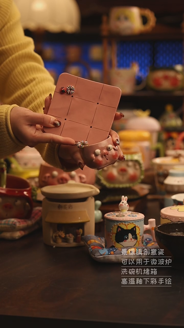 陶瓷景德镇可爱陶瓷釉下彩绘设计师款