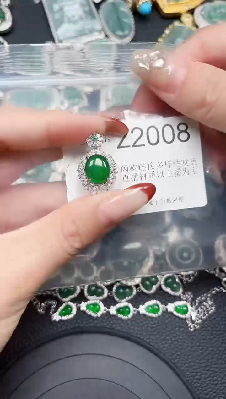 【闪购商品】翡翠颈饰未镶嵌赠皮绳2008