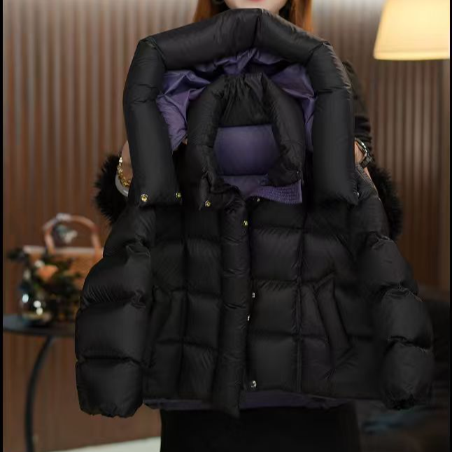 【现货】【MQ】2025新款冬季黑色时尚韩系儿童加厚白鸭绒羽绒服外套