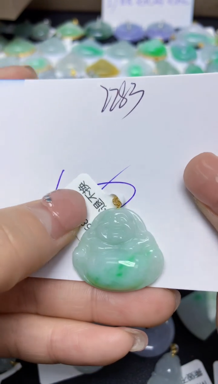 【闪购商品】翡翠挂件18K金镶嵌 天然翡翠A货