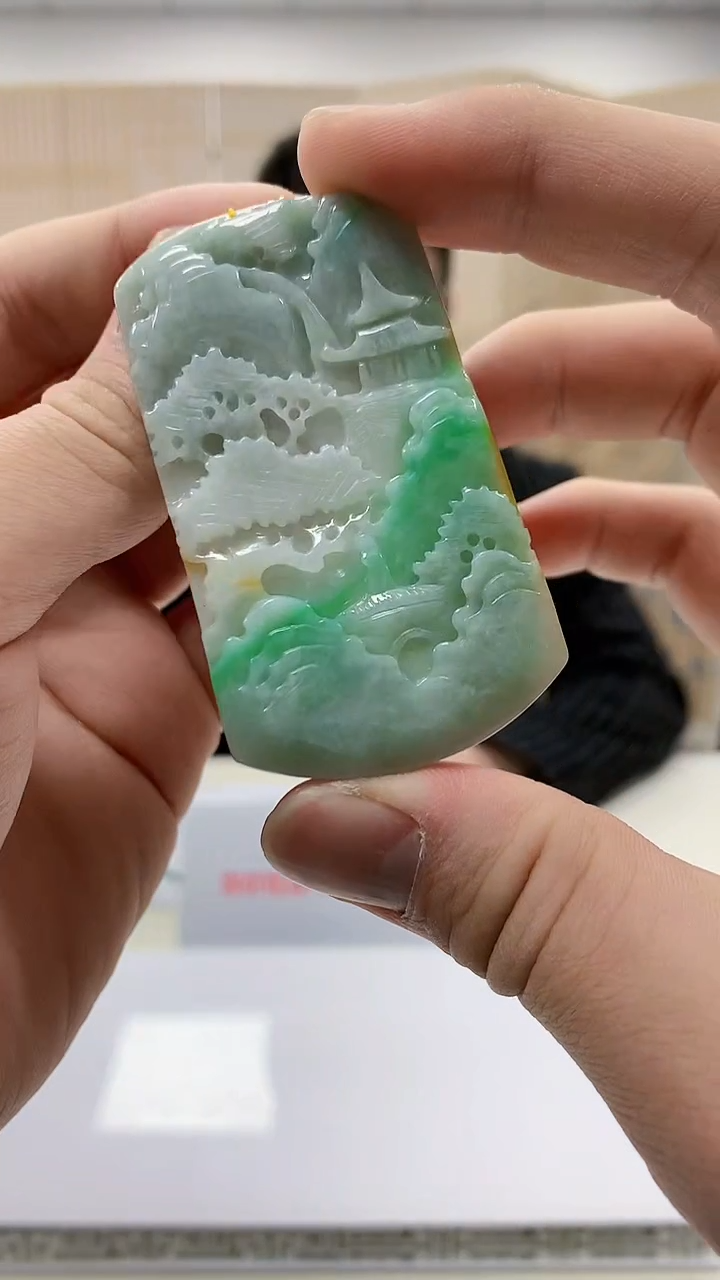 【闪购商品】定制翡翠未镶嵌5153bb-毛货挂件70