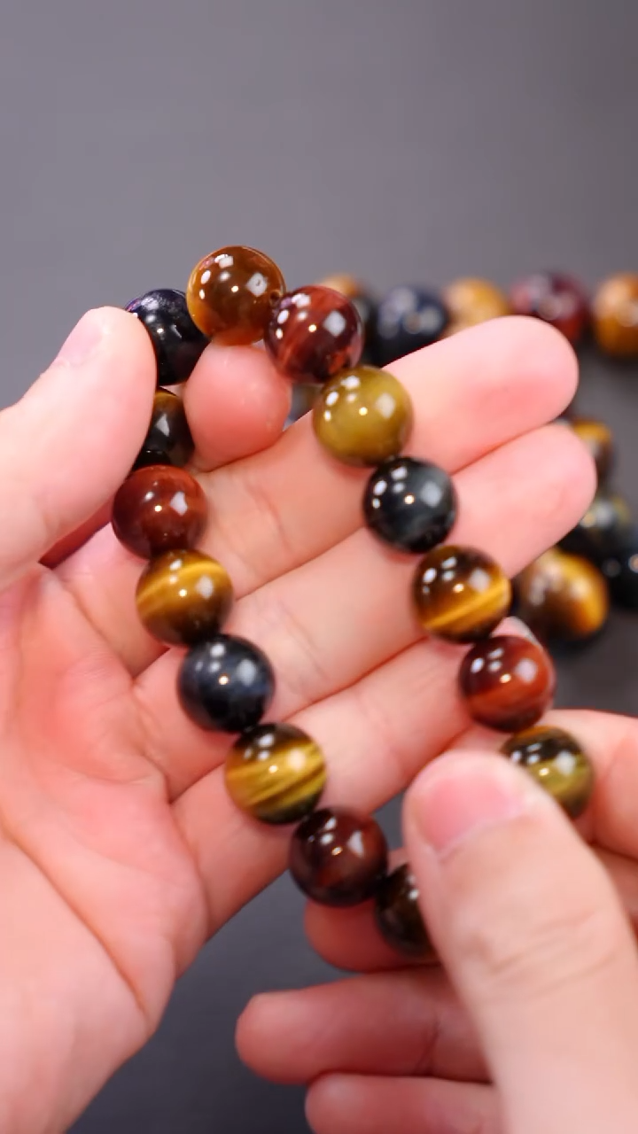 【闪购商品】木变石（虎睛石）单圈未镶嵌Q068彩虎眼石单圈12mm