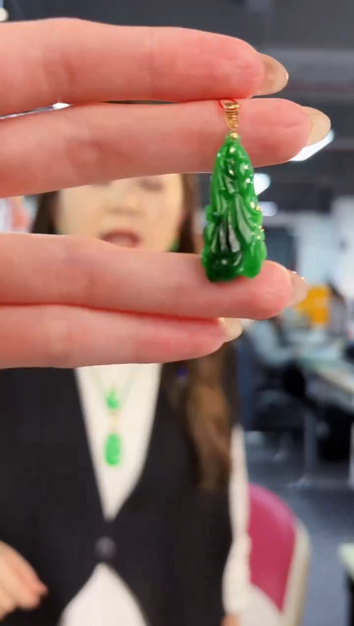 【闪购商品】翡翠颈饰18K金镶嵌缅料A货/支持复检/一件