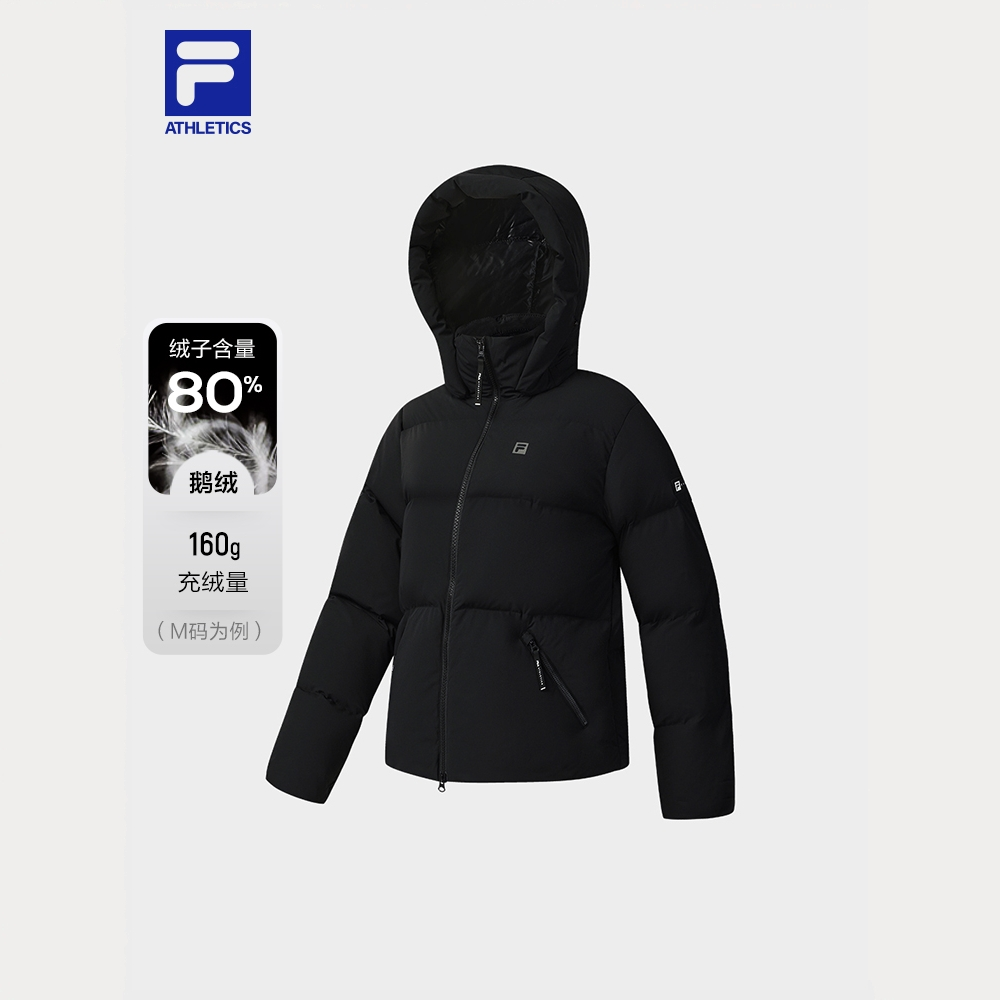 FILA斐乐女装鹅绒服短款保暖冬季连帽舒适A11W541905F