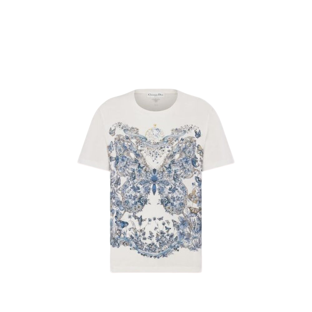 未使用 DIOR/迪奥 迪奥白色蝴蝶图案T恤XS码