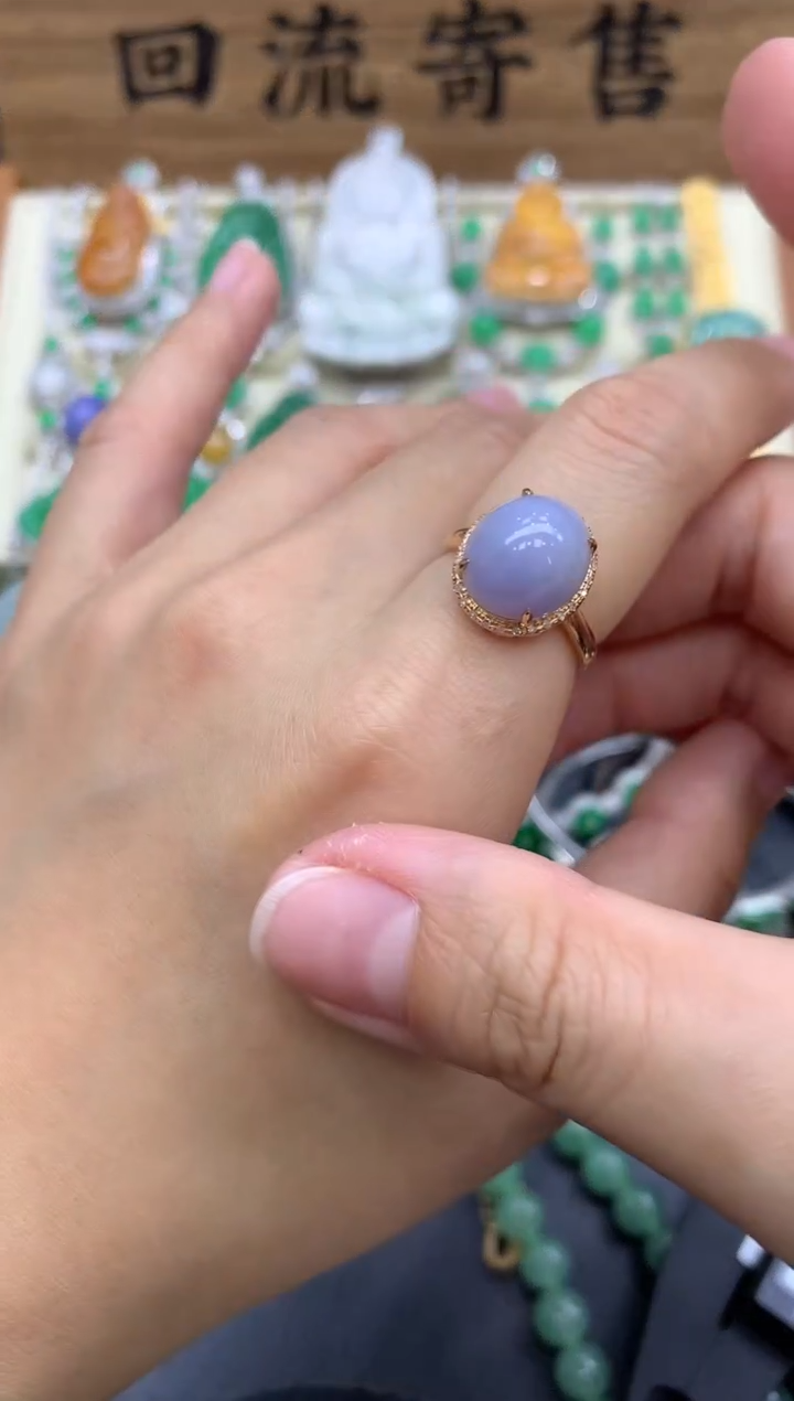 【闪购商品】翡翠18K金镶嵌戒指267-中国好珍宝