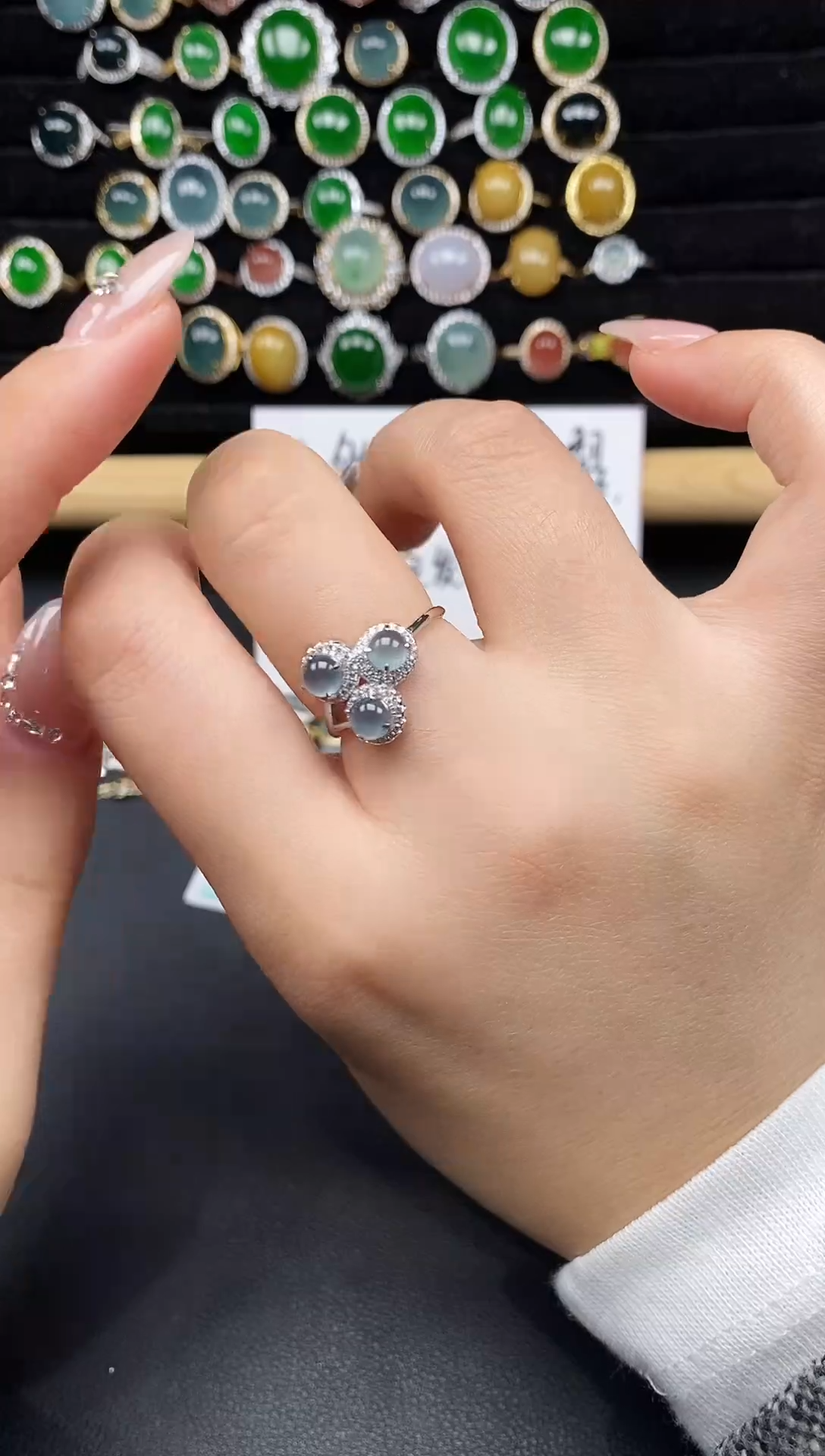 银S925镶嵌戒指翡翠51155