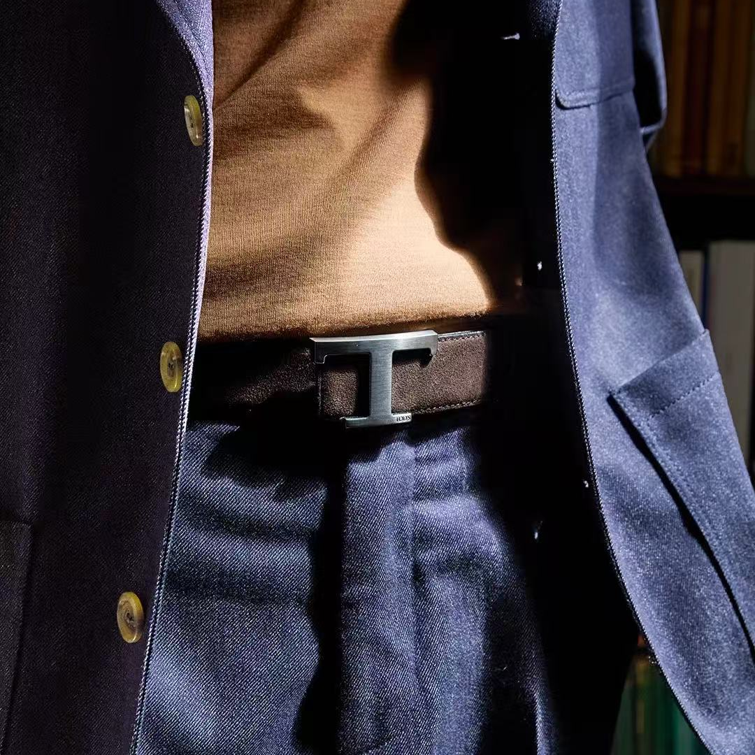 纯钢头 T 字礼盒 皮带 荔枝纹 双面头层皮