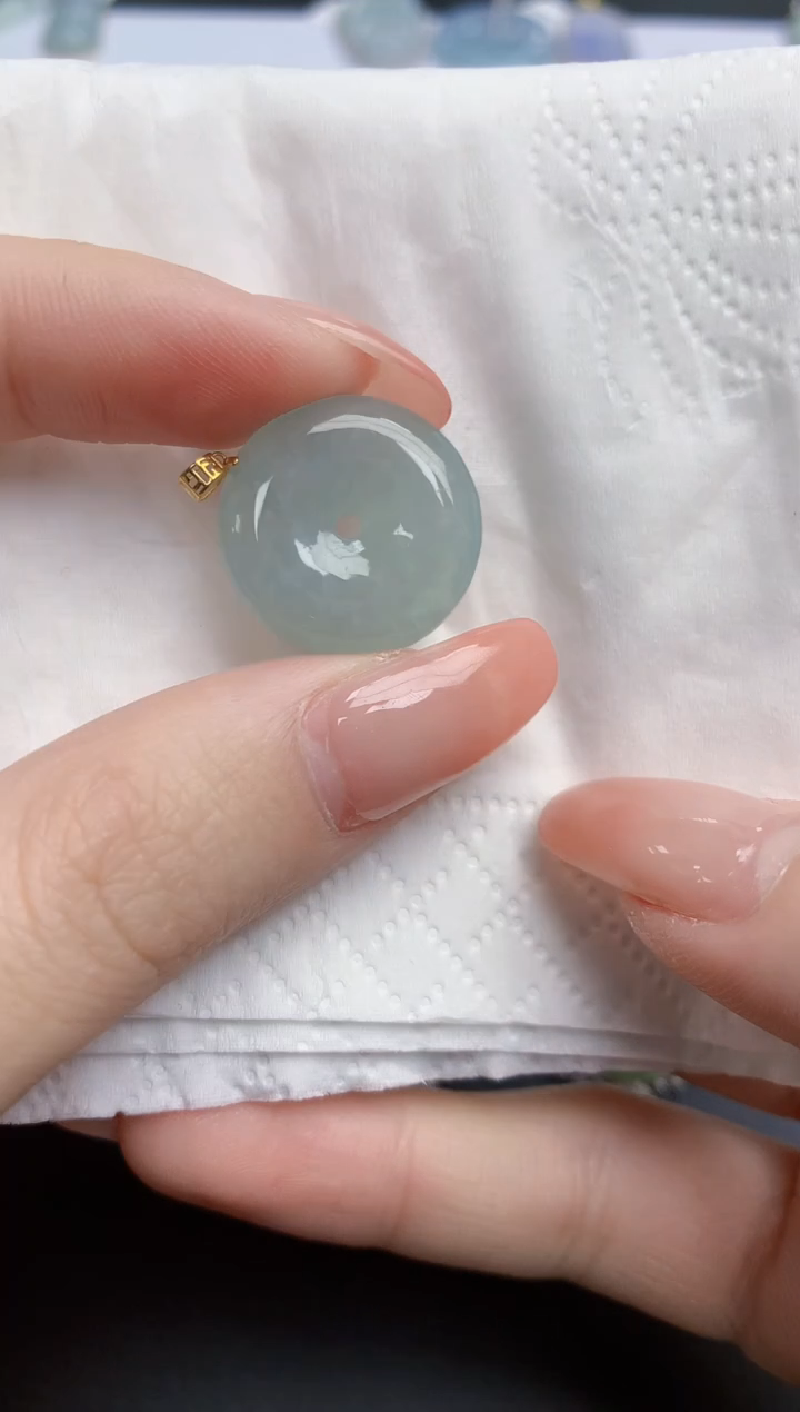 【闪购商品】翡翠颈饰18K金镶嵌天然缅甸翡翠A货