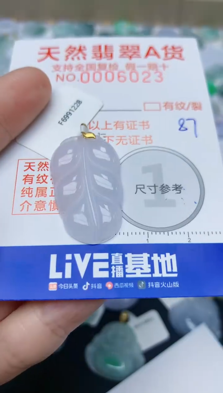 【闪购商品】翡翠颈饰18K金镶嵌天然翡翠A货    87