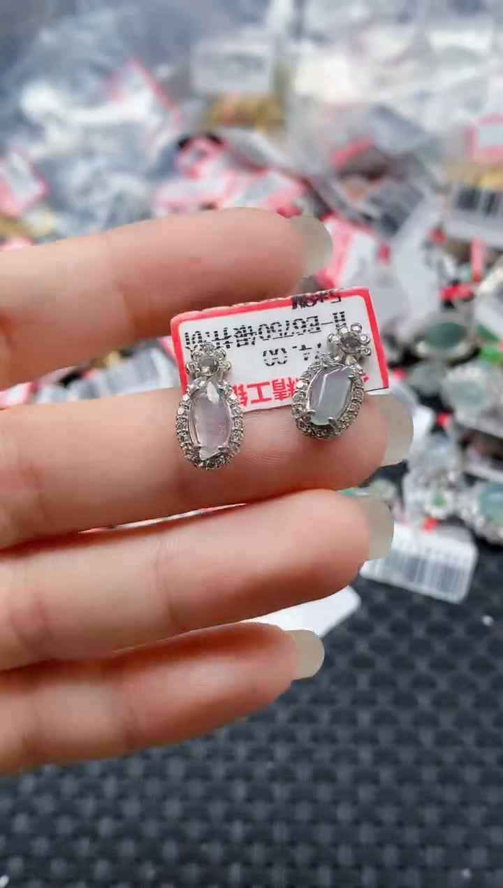 银S925镶嵌戒指翡翠天然A货缅甸翡翠