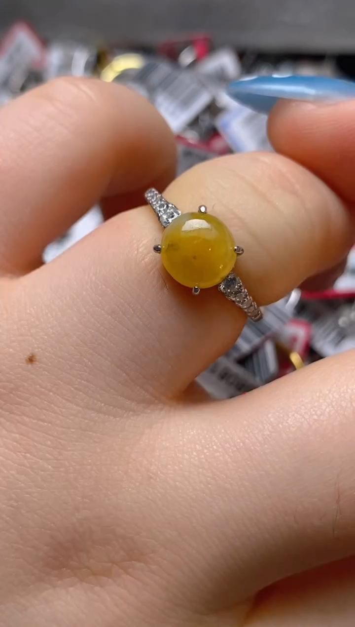 银S925镶嵌戒指翡翠百内无证书