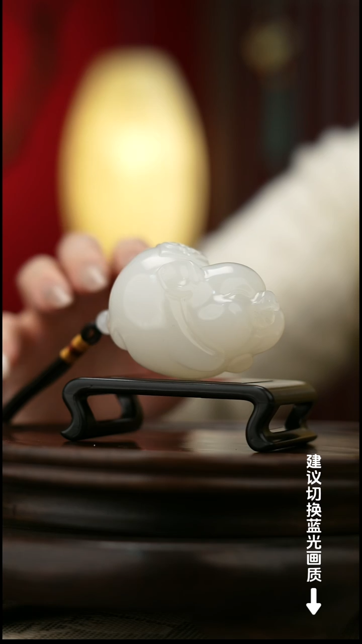 玉【吉祥福猪】天然玉石手把件