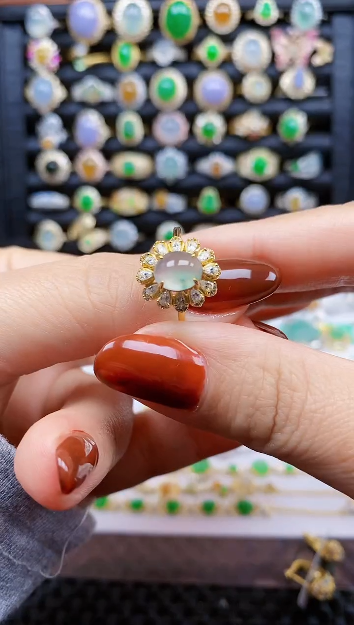 银S925镶嵌戒指翡翠66