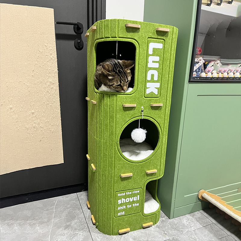 猫窝多层四季通用猫爬架猫树一体抓板封闭猫屋猫咪树洞家用双层yw