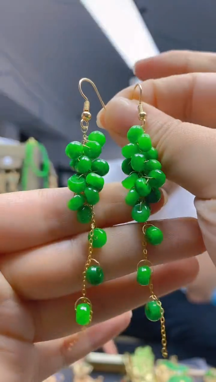 【闪购商品】翡翠耳饰合金0123翡翠耳钩