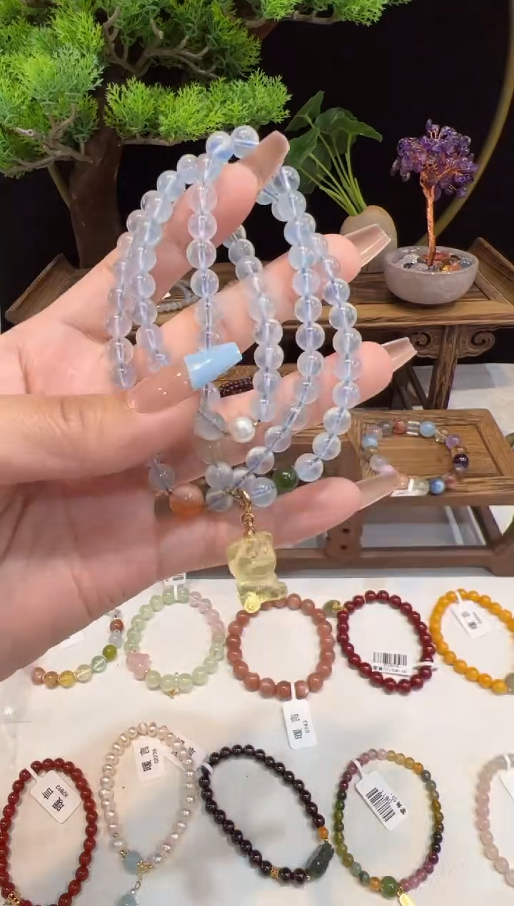 【闪购商品】海蓝宝石手链未镶嵌手饰@@