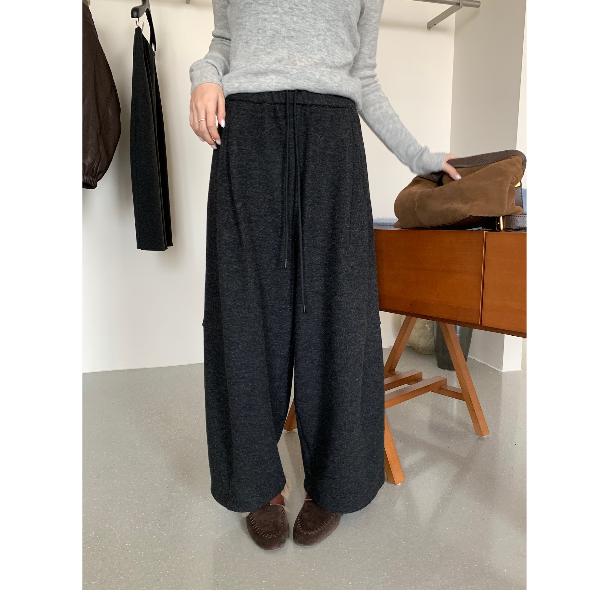 1057九分加绒加厚休闲气球裤