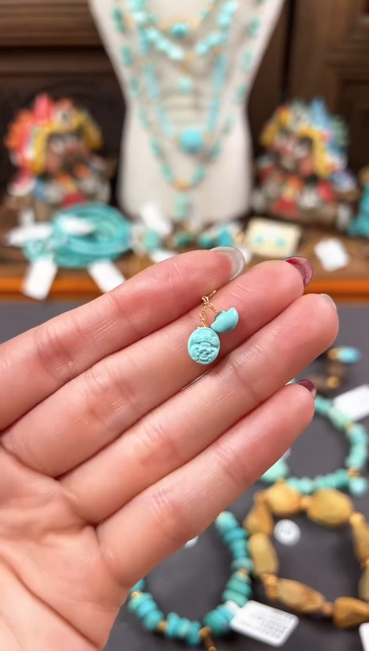 【闪购商品】绿松石提溜18K金镶嵌绿松石提溜