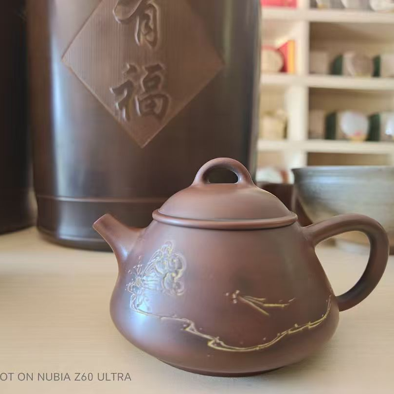 坭兴陶紫陶纯手工制作茶壶