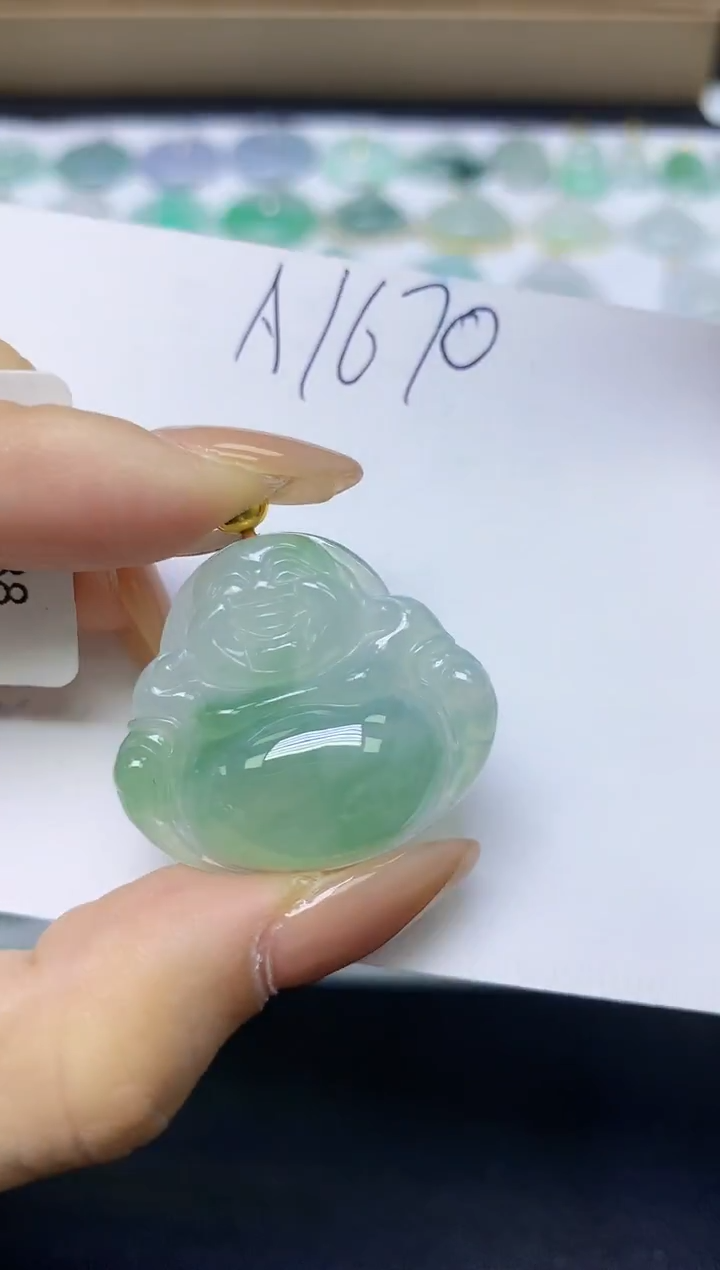 颈饰18K金镶嵌翡翠天然缅甸A货翡翠百元以上9元证书费自理