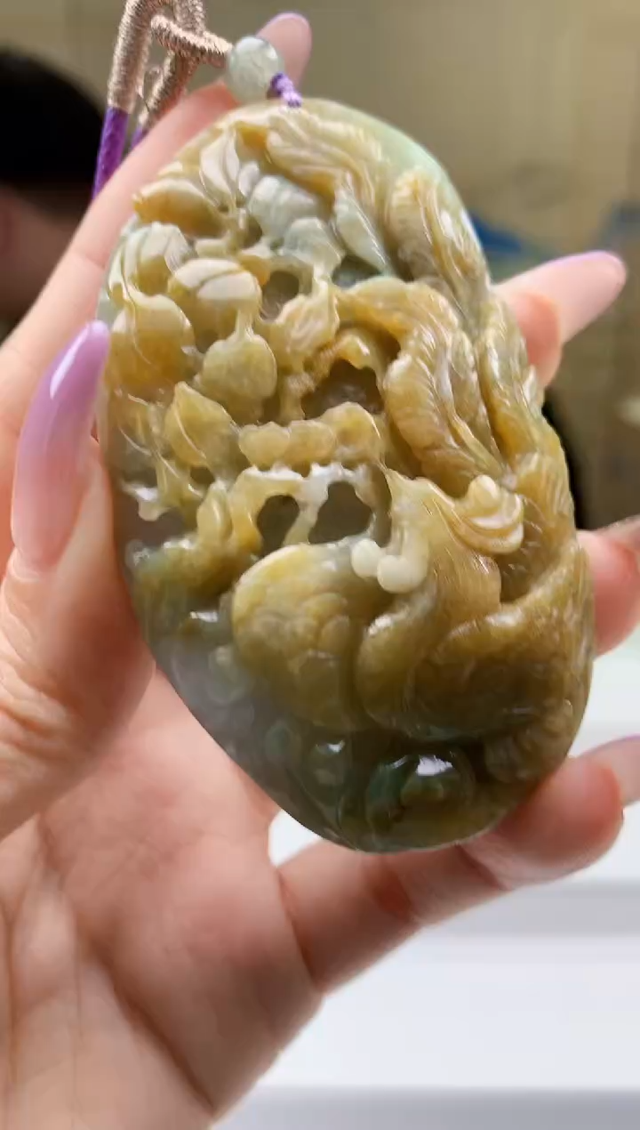 【闪购商品】定制翡翠未镶嵌5060ty-毛货挂件236