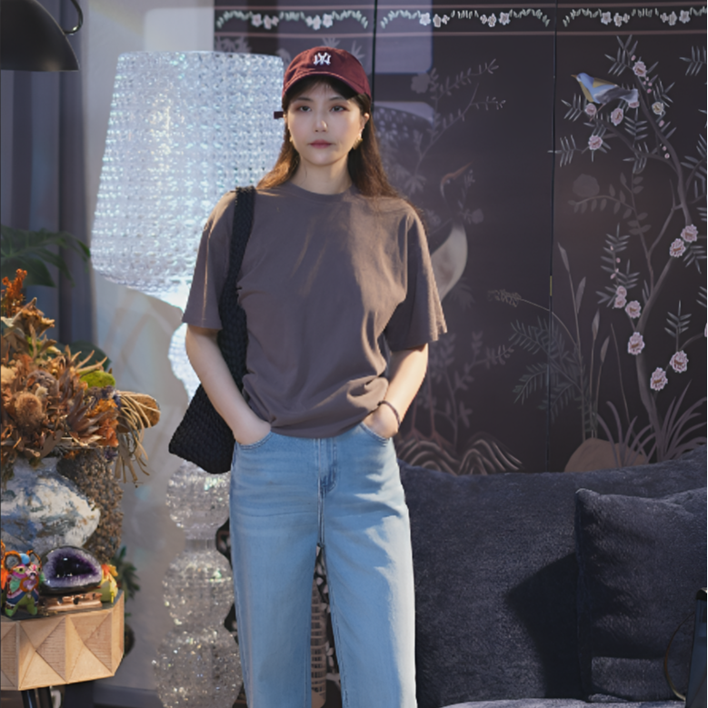 【福利盐洗灰红】大牌流行复古风特别色超柔亲肤棉感休闲微阔T恤女