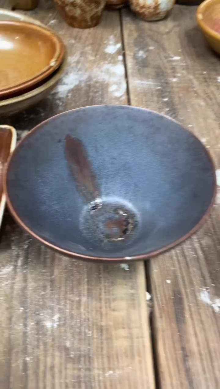 浪鬼柴烧釉绘柴烧  碗  