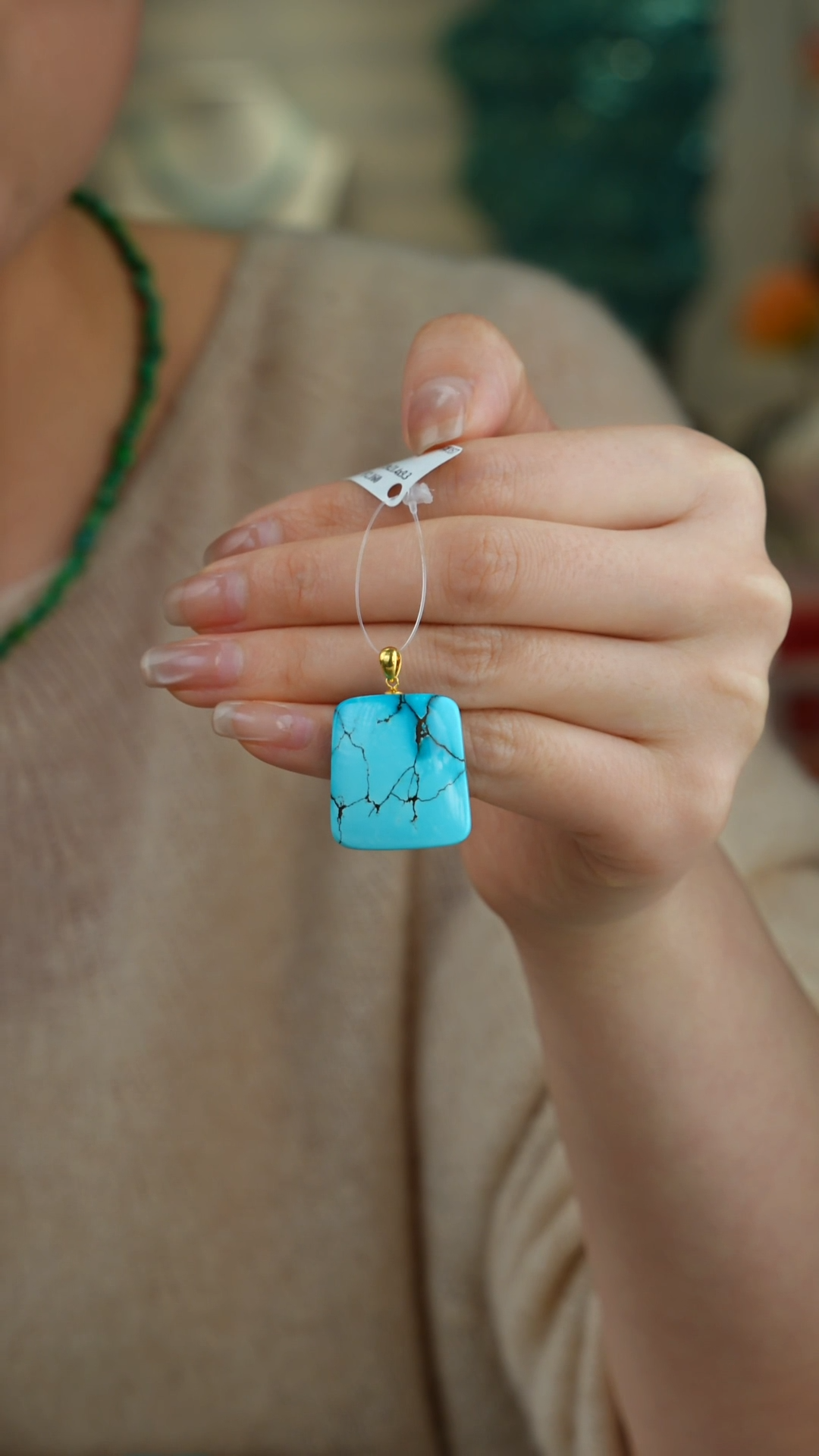 【闪购商品】绿松石吊坠(不含链)18K金镶嵌1