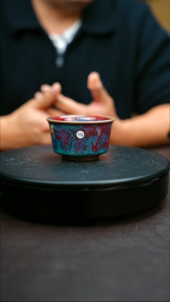 108#原矿钧瓷炉钧釉直口杯