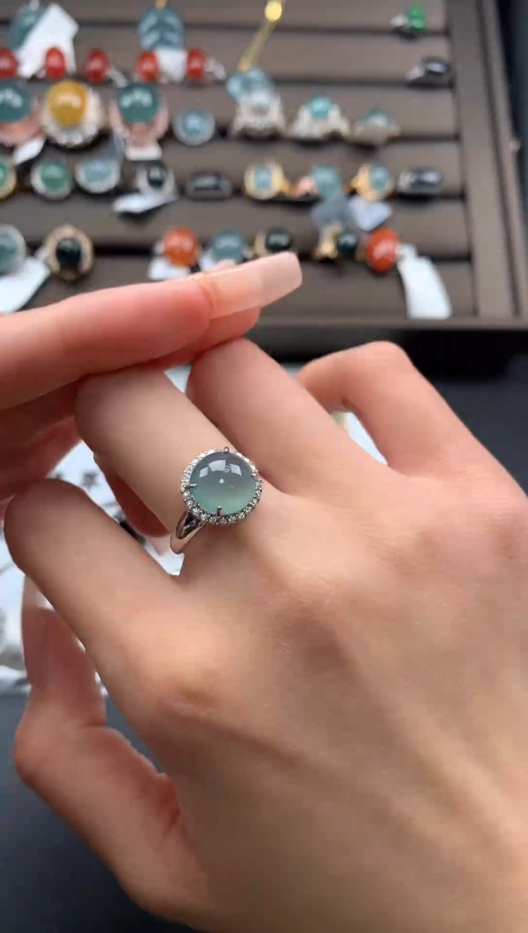 【闪购商品】翡翠戒指银S925镶嵌432432423