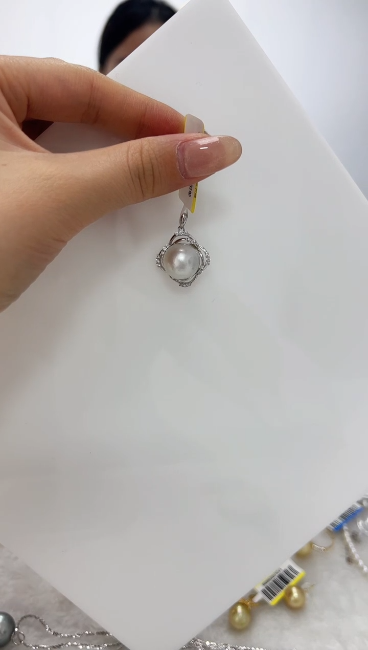 【闪购商品】海水珍珠DA银S925镶嵌吊坠 13 V3320