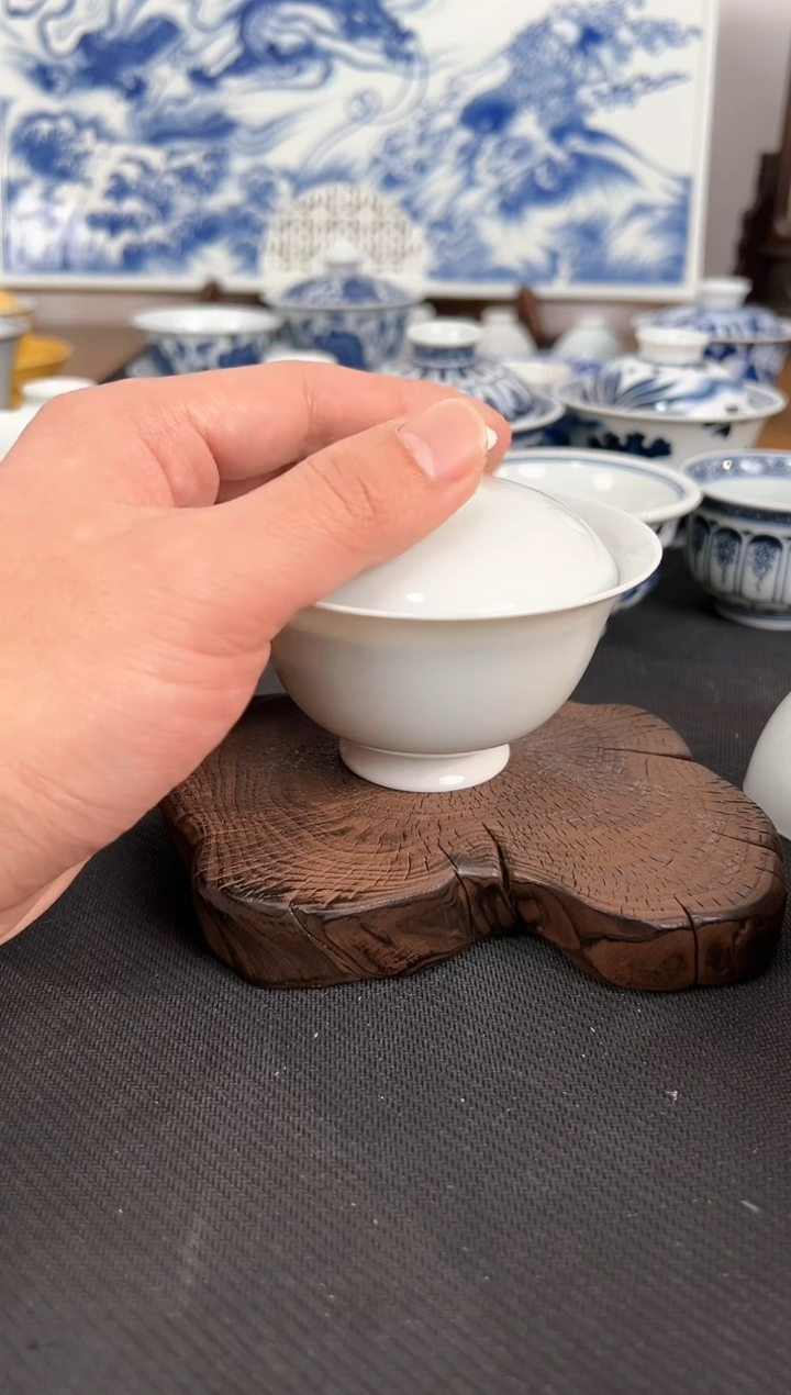 【闪购商品】照夜白薄白胎盖碗