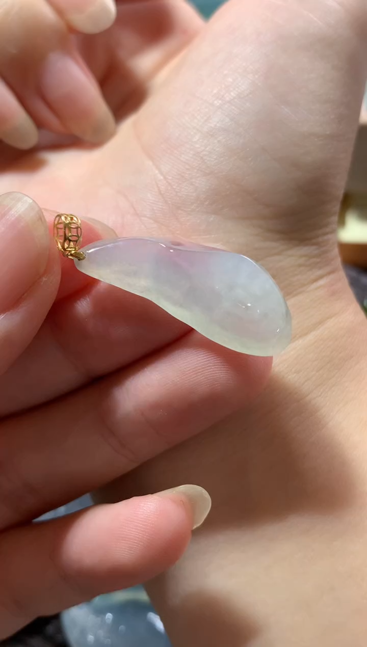 翡翠18K金镶嵌吊坠(不含链)吊坠