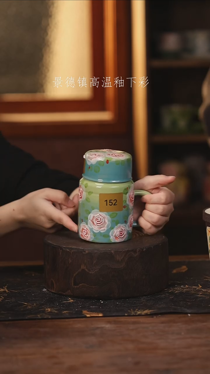 陶瓷景德镇高温釉下手绘陶瓷@L152@
