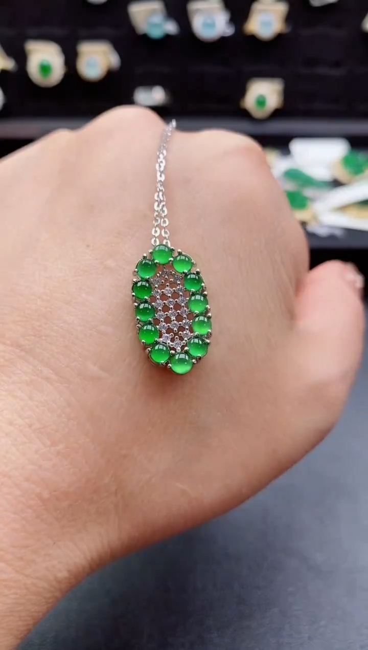 套链银S925镶嵌翡翠1