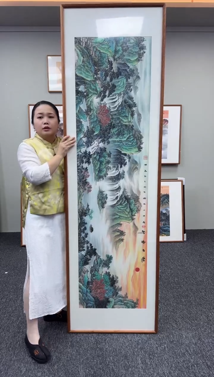 国画旭日东升210*60