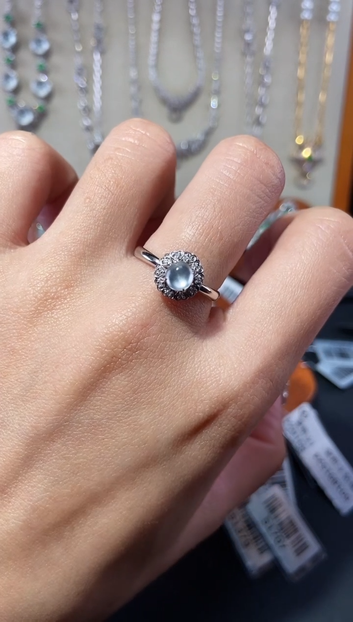 【闪购商品】翡翠戒指18K金镶嵌戒指