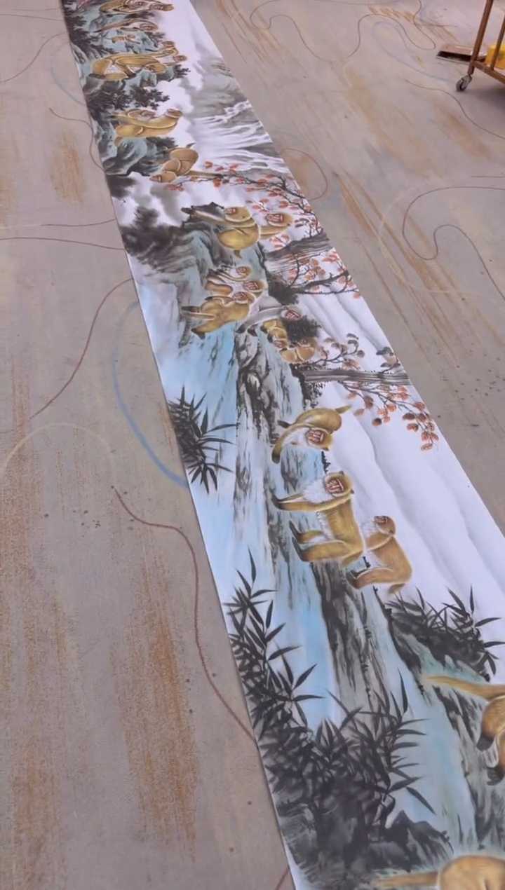 【闪购商品】国画1.30展馆-郑志宗长卷-动物55