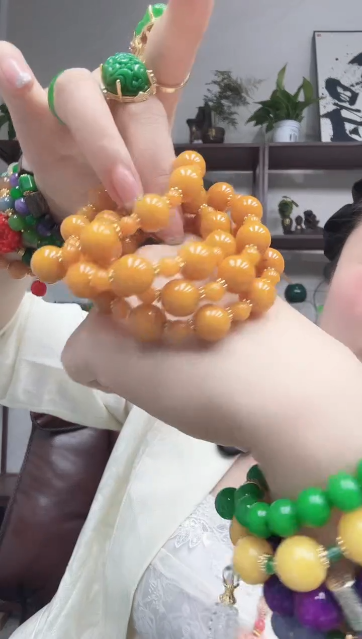 未镶嵌手链翡翠269编号全家福手串