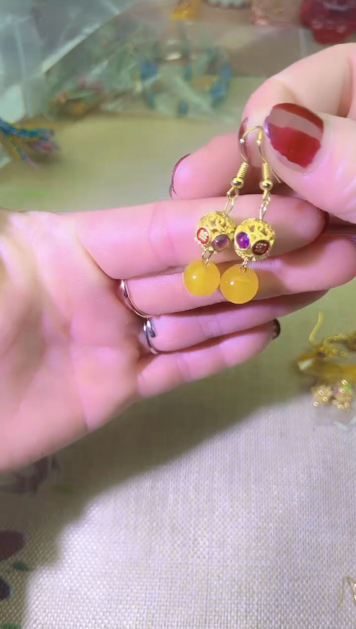 【闪购商品】玛瑙/玉髓耳饰未镶嵌多样性发拍一发一