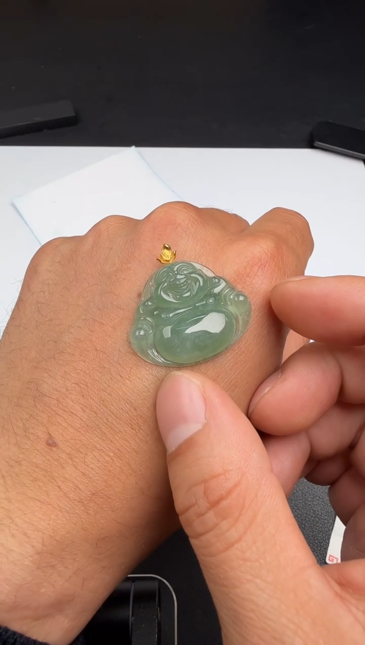 吊坠(不含链)18K金镶嵌翡翠翡翠饰品-233