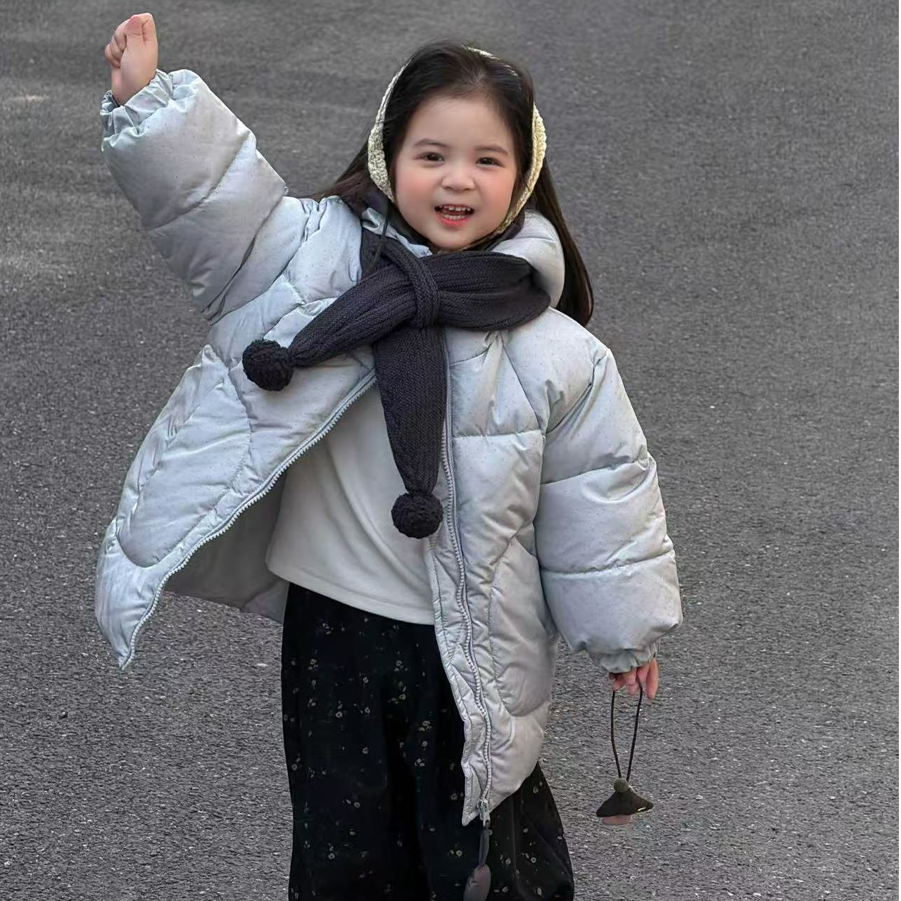 女童中长款羽绒服冬季白鸭绒儿童