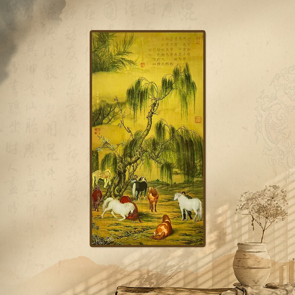 葛溪月老师展览代表作品——《八骏图》