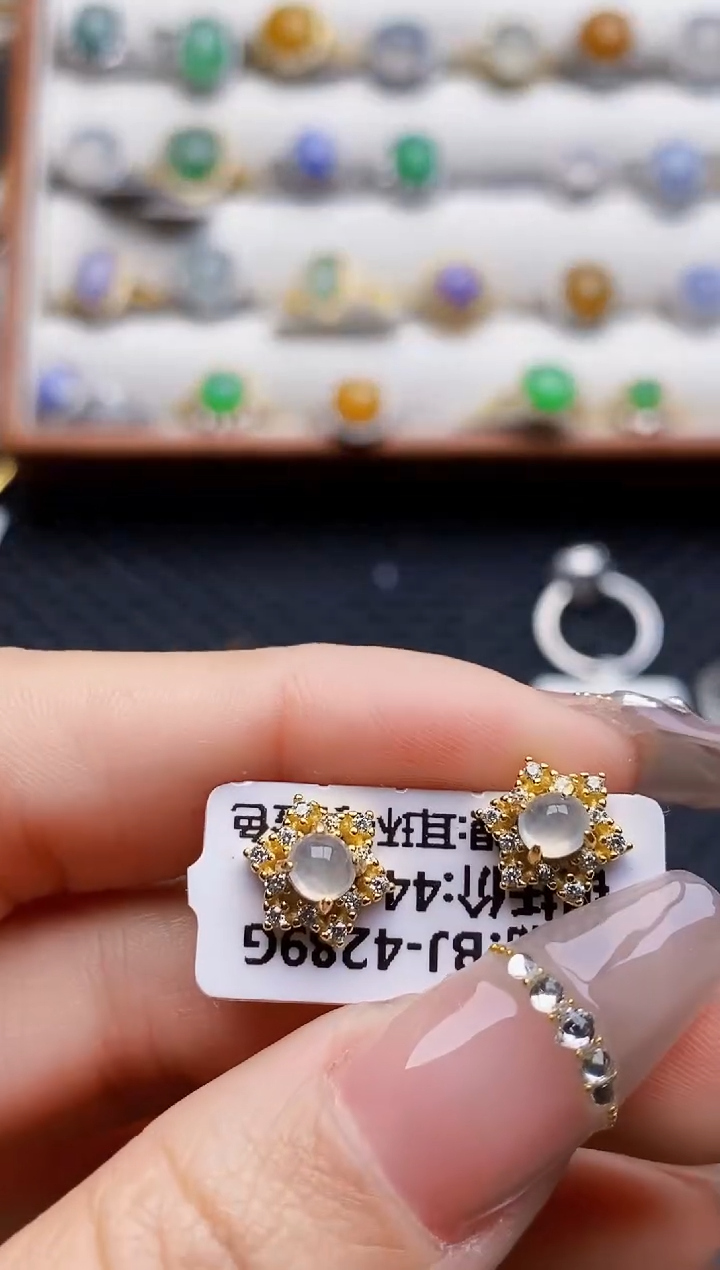 银S925镶嵌戒指翡翠6796