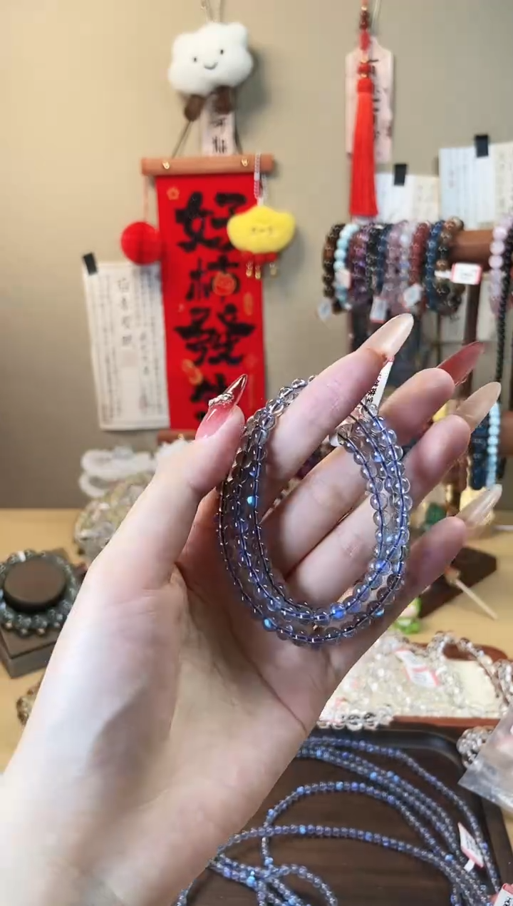 【闪购商品】拉长石手链未镶嵌灰月光三圈