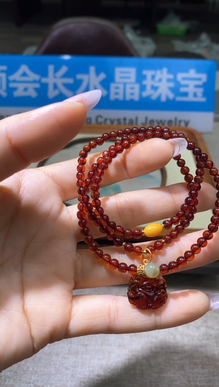 【闪购商品】琥珀颈饰未镶嵌多样性发一件602